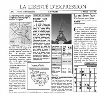 Papel Antigrasa de Aperitivo Periódico La Vue