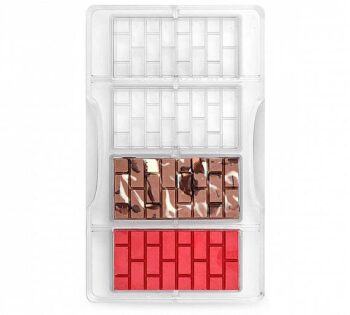 Decora Molde Policarbonato Tabletas Chocolate Ladrillos