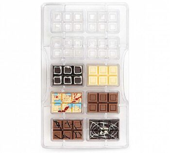Decora Molde Policarbonato Tabletas Chocolate Pequeñas