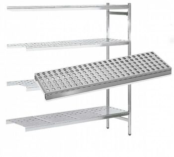 Distform Estantería Modular Angular Inoxidable Bandeja Polipropileno