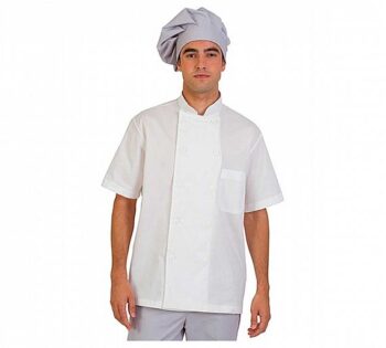 Eurosavoy Chaqueta Cocina Popelín Unisex Novara Blanco