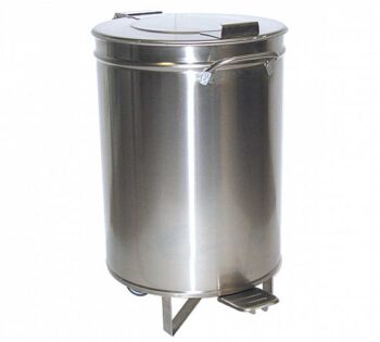 Fricosmos Contenedor Inoxidable con Ruedas, Tapa y Pedal