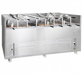 Grelhaco Asador de Carbón Vegetal Rotativo CCVR Doble