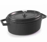 Lacor Cacerola Oval con Tapa Mini Negra Cocottes