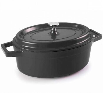 Lacor Cacerola Oval con Tapa Mini Negra Cocottes