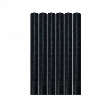 Cañas de Papel Cocktail Black