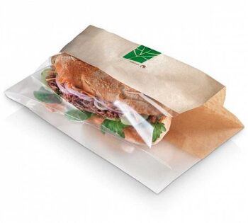 Bolsa Kraft para Sandwich con Ventana Pla