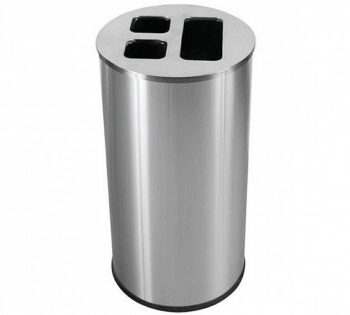 Probbax Papelera con 3 Compartimentos y Tapa Inox