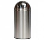 Probbax Papelera Redonda con Tapa a Presión Acero Inox