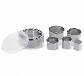 Pujadas Caja de 8 Cortapastas Redondos Lisos Acero Inox