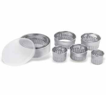 Pujadas Caja de 8 Cortapastas Redondos Rizados Acero Inox