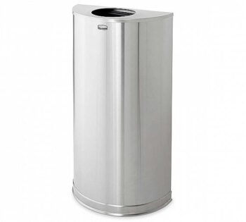 Rubbermaid Papelera Semicircular con Tapa Abierta Acero Inox