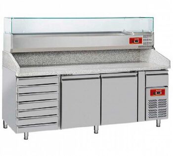 Savemah Mesa Refrigerada Pizza con Vitrina MRPG-2000