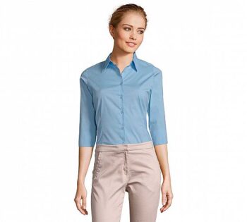 Sol´s Camisa Stretch Mujer Manga 3/4 Effect Azul Claro