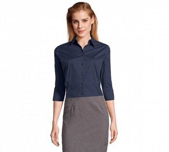 Sol´s Camisa Stretch Mujer Manga 3/4 Effect Azul Oscuro