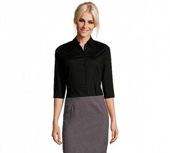 Sol´s Camisa Stretch Mujer Manga 3/4 Effect Negro