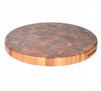 Tablecraft Madera Acacia Tabla Redonda Acabado Cuadriculado