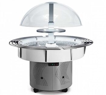 Udex Isla Buffet Redonda con Estante Inox