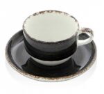 Güral Porselen Eo Antracita Taza y Platillo