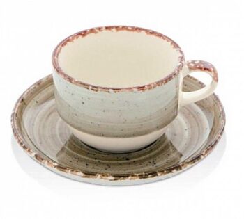 Güral Porselen Eo Terra Taza y Platillo